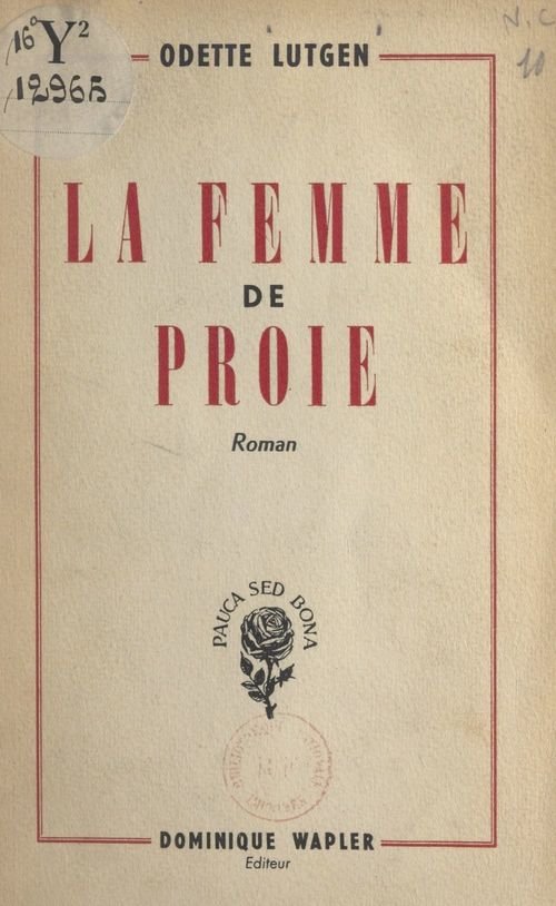 Couverture ebook de La femme de proie, de Odette Lutgen