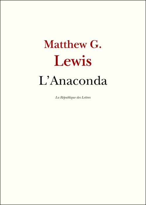 Couverture ebook de L'Anaconda, de Matthew-gregory Lewis