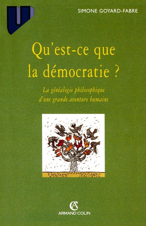 Couverture ebook de Qu'est-ce que la démocratie?, de Simone Goyard-Fabre