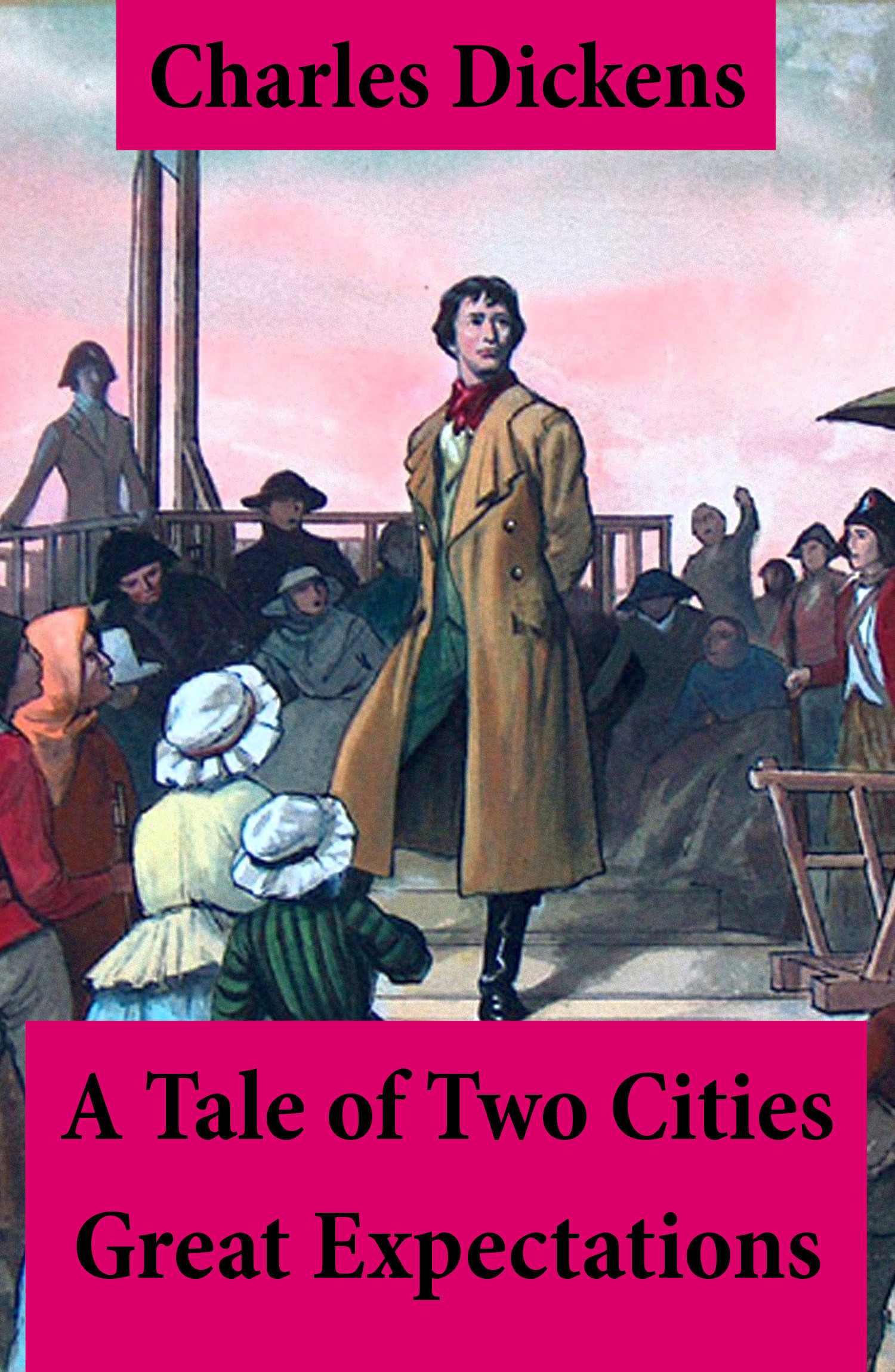 Couverture ebook de A Tale of Two Cities + Great Expectations, de Charles Dickens