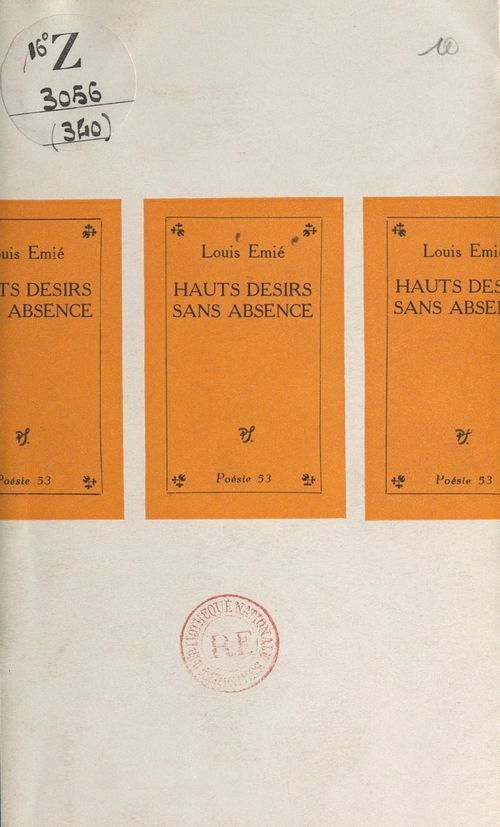 ebook cover of Hauts désirs sans absence, by Louis Emié