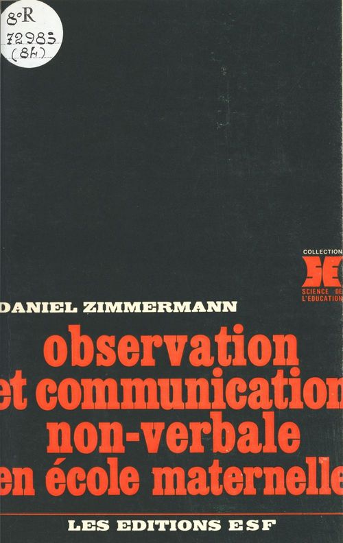 ebook cover of Observation et communication non-verbale en école maternelle, by Daniel Zimmermann