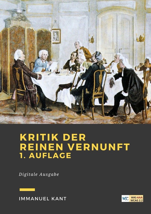 Couverture ebook de Kritik der reinen Vernunft - 1. Auflage, de Immanuel Kant