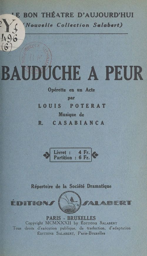 ebook cover of Bauduche a peur, by Louis Poterat