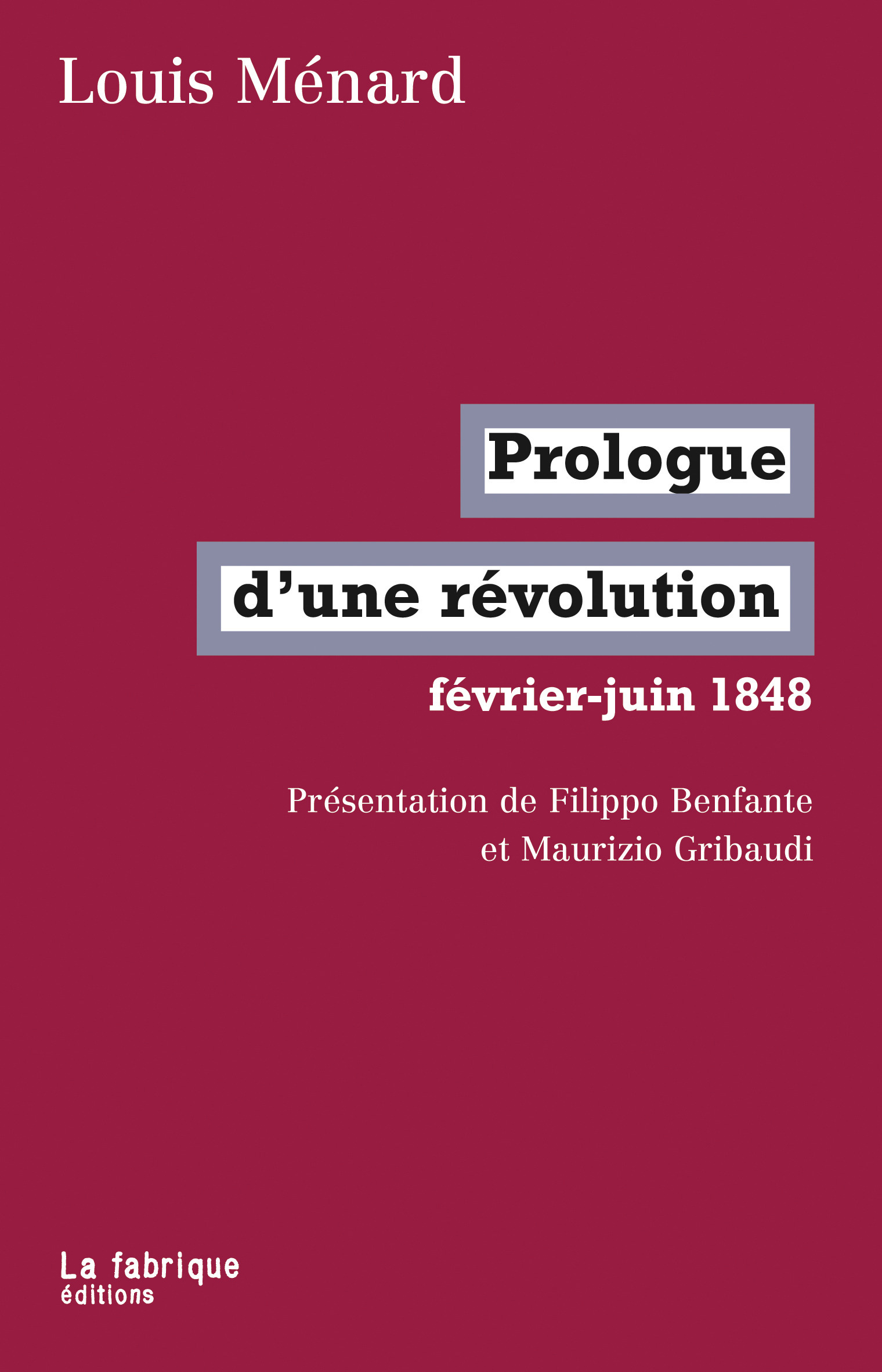 Couverture ebook de Prologue d'une révolution, de Louis Ménard