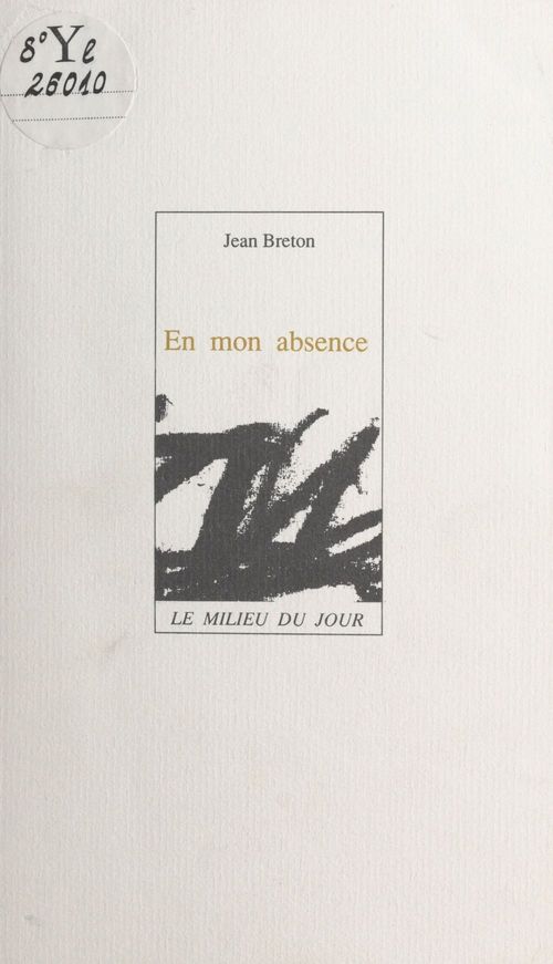 ebook cover of En mon absence, by Jean Breton