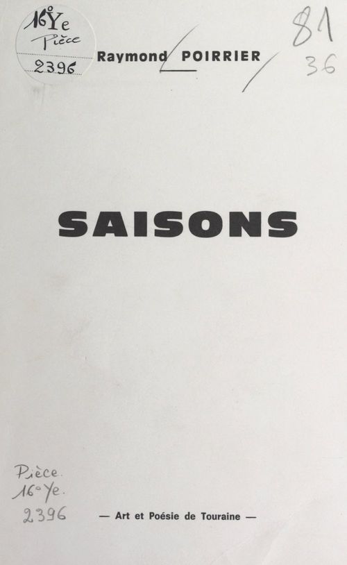 Couverture ebook de Saisons, de Raymond Poirrier