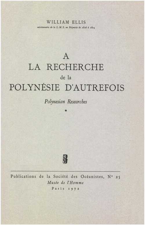 ebook cover of À la recherche de la Polynésie d´autrefois. Volume 1, by William Ellis