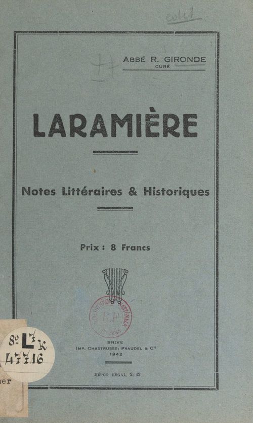 Couverture ebook de Laramière, de R. Gironde