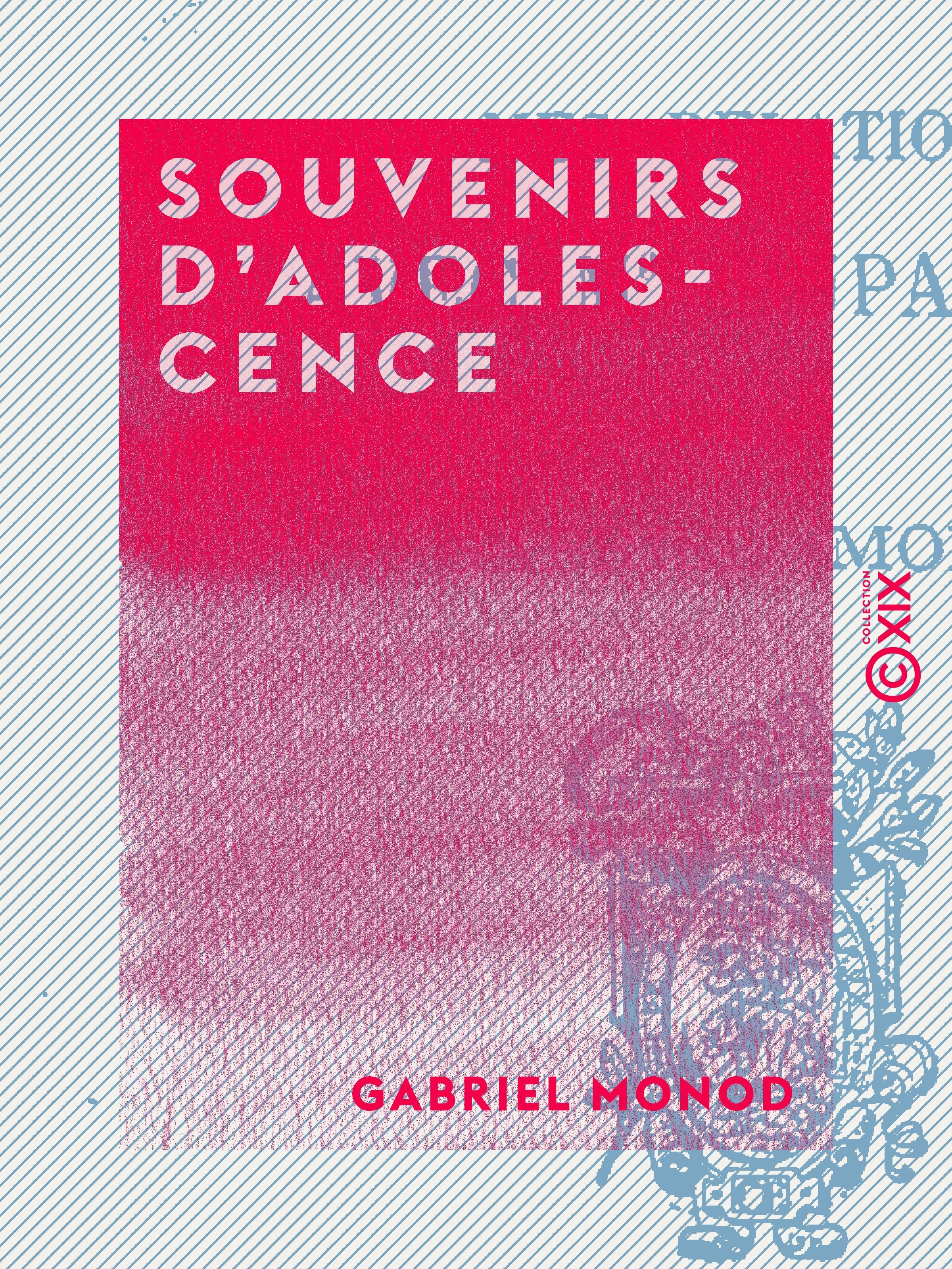 ebook cover of Souvenirs d'adolescence, by Gabriel Monod