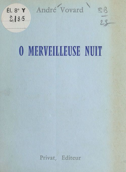 Couverture ebook de O merveilleuse nuit, de Andre Vovard