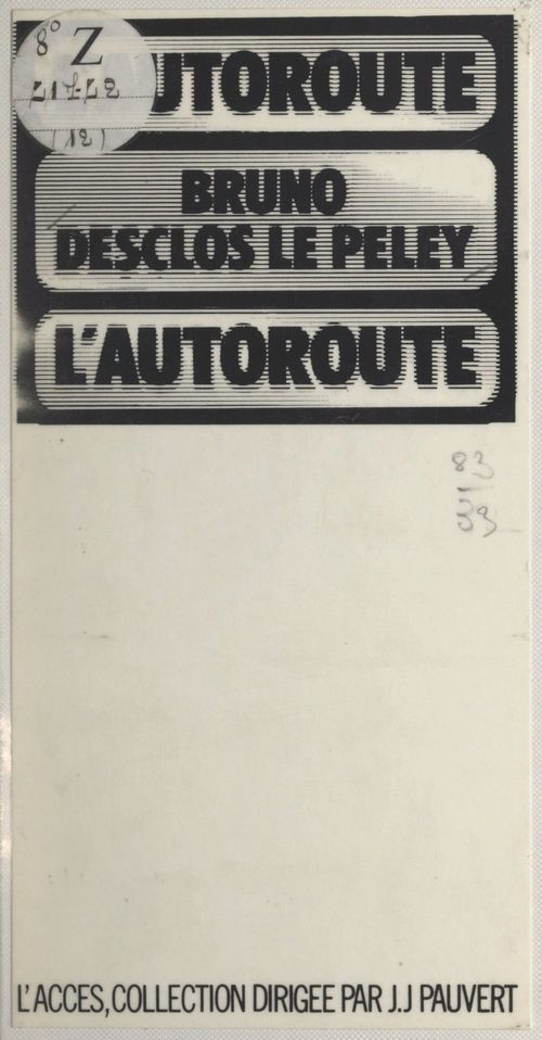 ebook cover of L'autoroute, by Bruno Desclos Le Peley