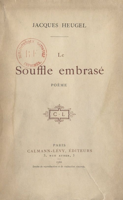 Couverture ebook de Le souffle embrasé, de Jacques Heugel