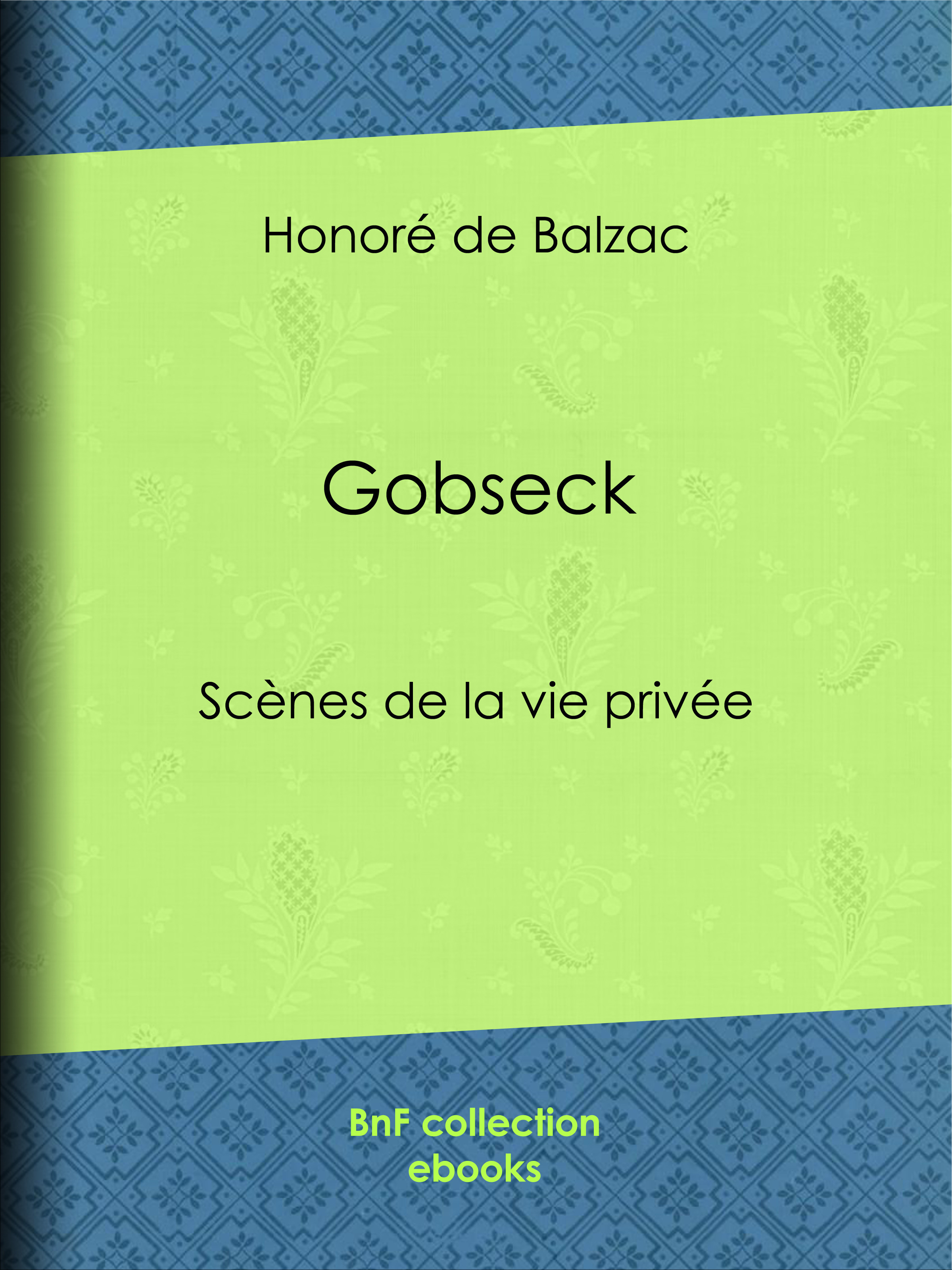 Couverture ebook de Gobseck, de Honoré de Balzac