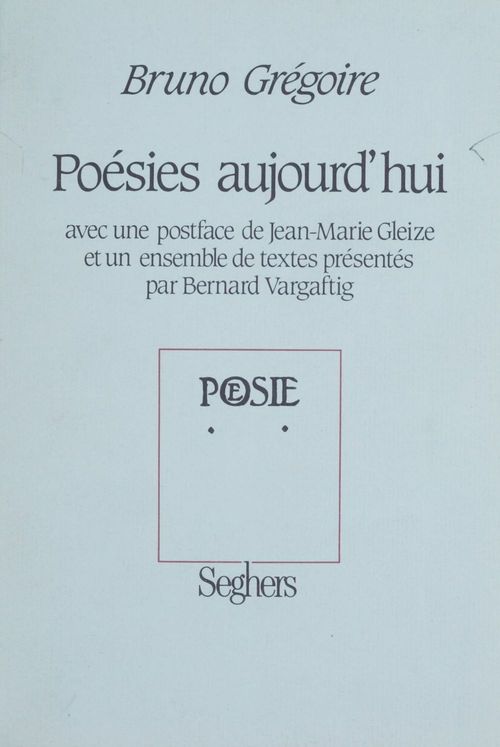 ebook cover of Poésies aujourd'hui, by Bruno Grégoire