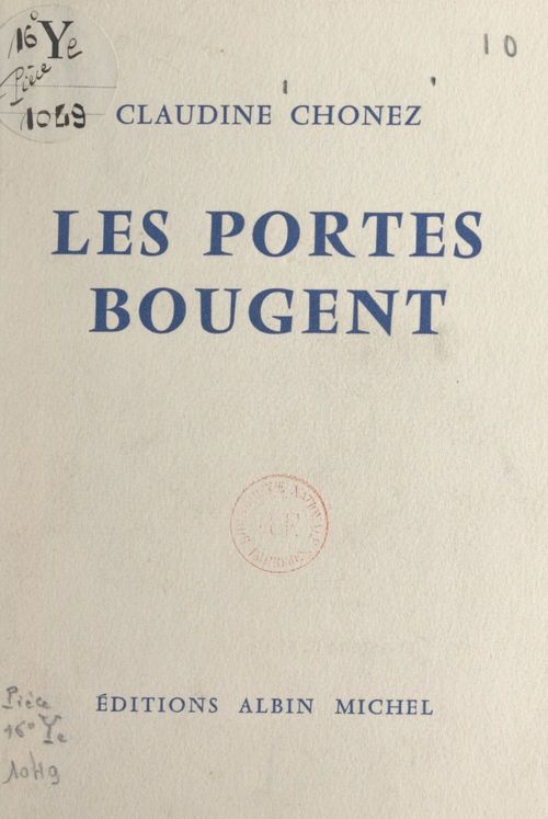 Couverture ebook de Les portes bougent, de Claudine Chonez