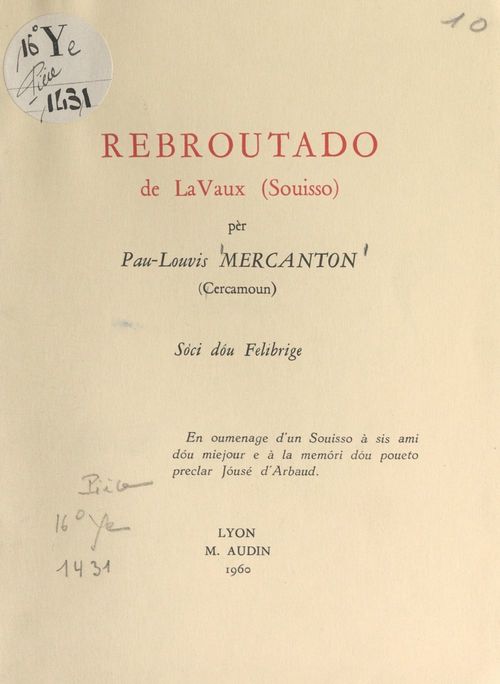 ebook cover of Résurgences de La Vaux (Suisse), by Paul-Louis Mercanton