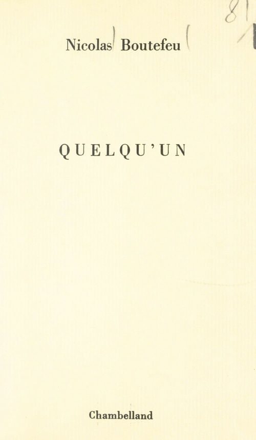 Couverture ebook de Quelqu'un, de Nicolas Boutefeu