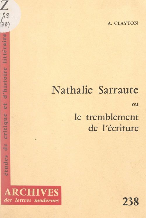Couverture ebook de Nathalie Sarraute, de Alan J. Clayton
