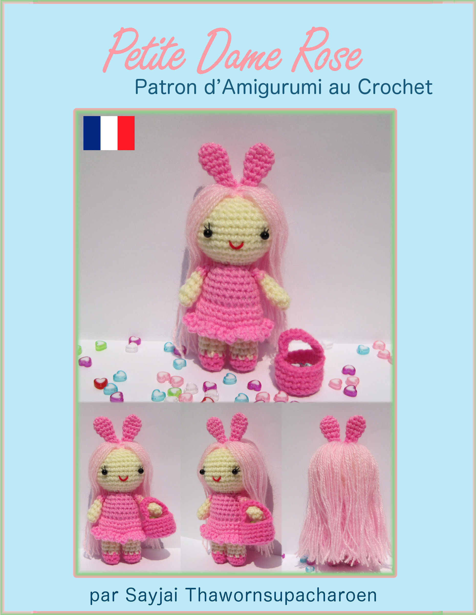Couverture ebook de Petite Dame Rose Patron d´Amigurumi au Crochet, de Sayjai Thawornsupacharoen