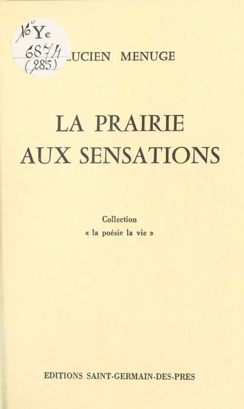 Couverture ebook de La prairie aux sensations, de Lucien Menuge
