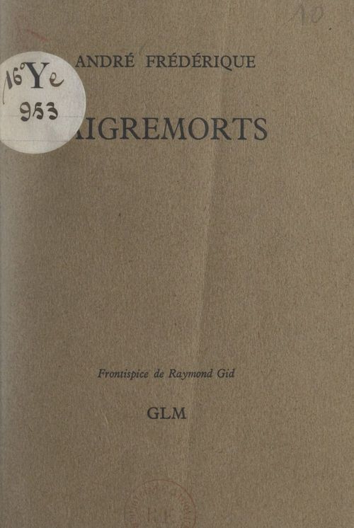 ebook cover of Aigremorts, by André Frédérique