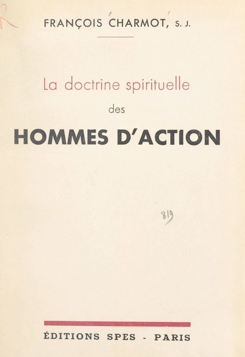 ebook cover of La doctrine spirituelle des hommes d'action, by François Charmot