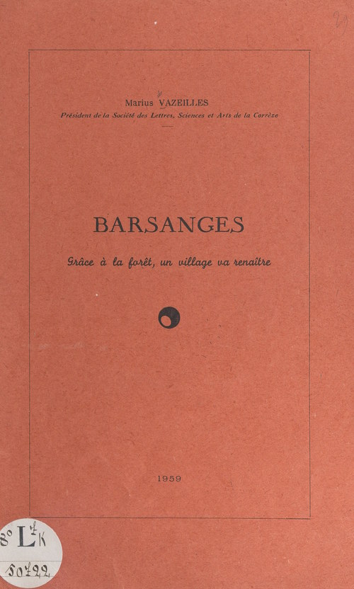 Couverture ebook de Barsanges, de Marius Vazeilles