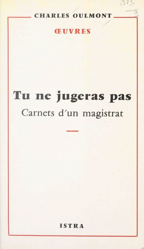 Couverture ebook de Tu ne jugeras pas, de Charles Oulmont