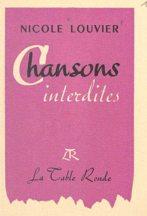ebook cover of Chansons interdites, by Nicole Louvier