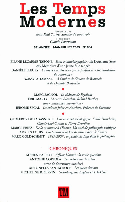 Couverture ebook de Les Temps Modernes N° 654, de Collectif