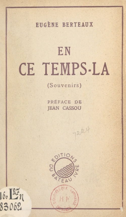 Couverture ebook de En ce temps-là (souvenirs), de Eugene Berteaux