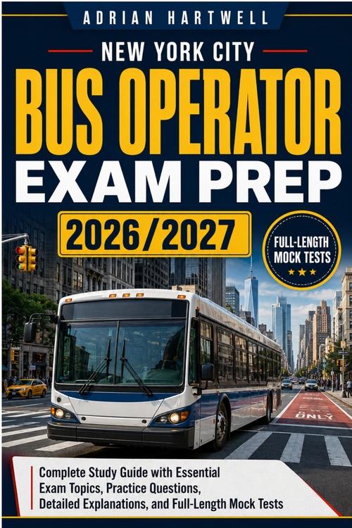 ebook cover of NEW YORK CITY BUS OPERATOR  EXAM PREP 2026/2027, by Adrian Hartwell