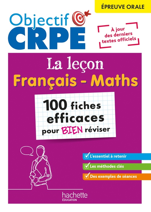 ebook cover of Objectif CRPE 2025 - épreuve orale de leçon - français et maths - 100 fiches pour bien réviser, by Erik Kermorvant, Joseph Sansonetti, Laurence Breton, Jannick Caillabet, Stéphanie Genre, Kathy Similowski, Rodolphe Viar