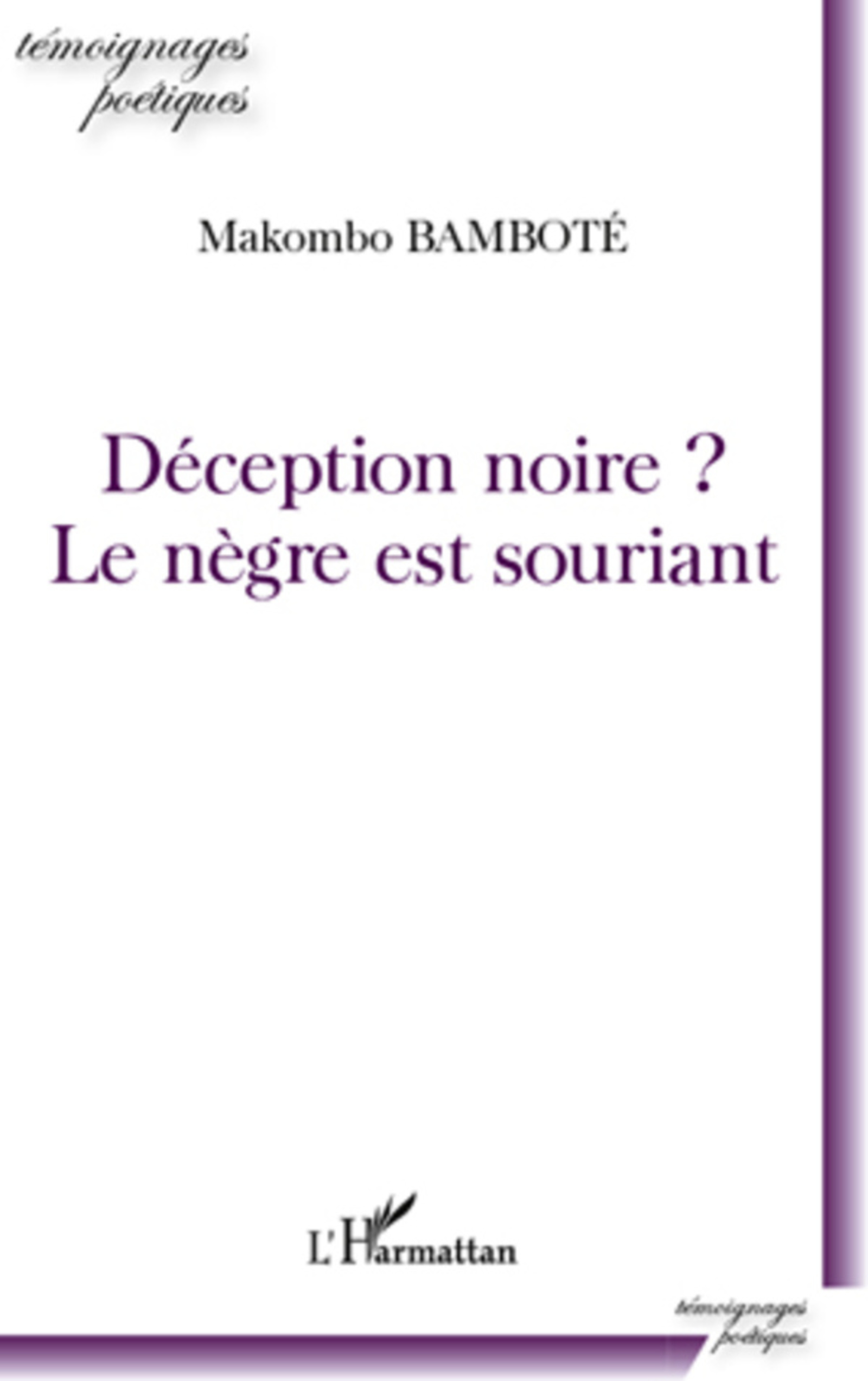 Couverture ebook de Déception noire ?, de Makombo Bamboté