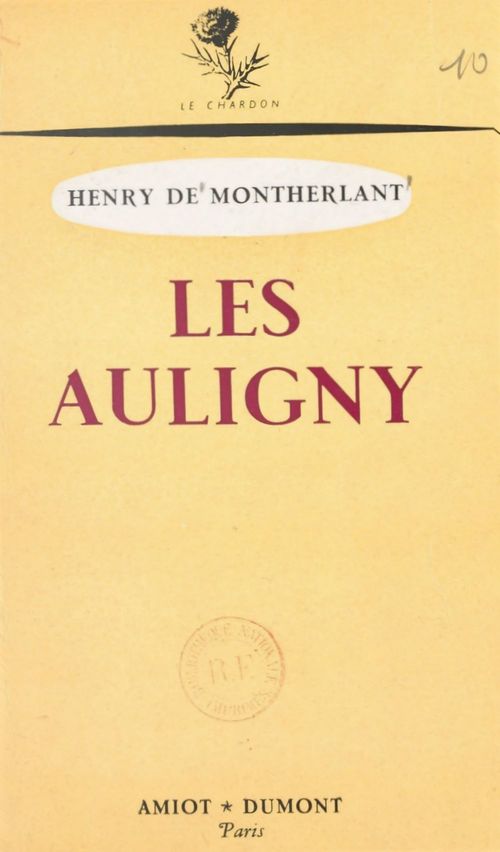 Couverture ebook de Les Auligny, de Henry De Montherlant