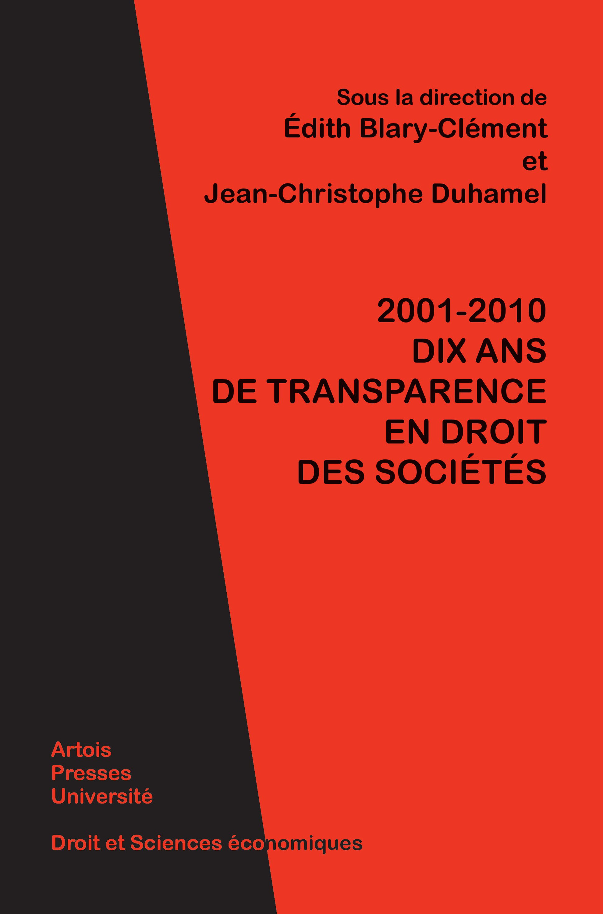 ebook cover of 2001-2010. Dix ans de transparence en droit des sociétés, by