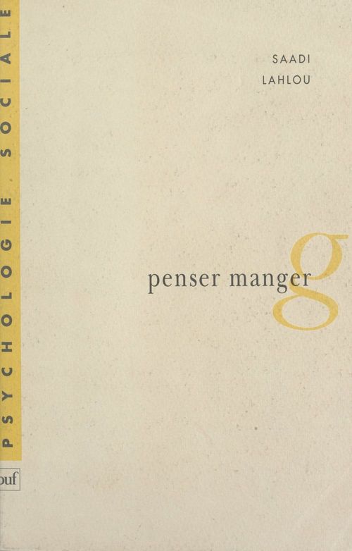 ebook cover of Penser manger, by Saadi Lahlou