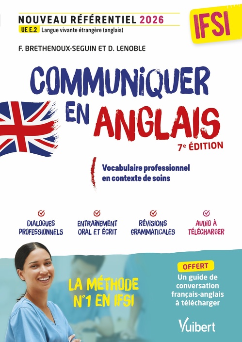 Couverture ebook de Communiquer en anglais en IFSI à l'oral et à l'écrit - Santé et soins, de Francy Brethenoux