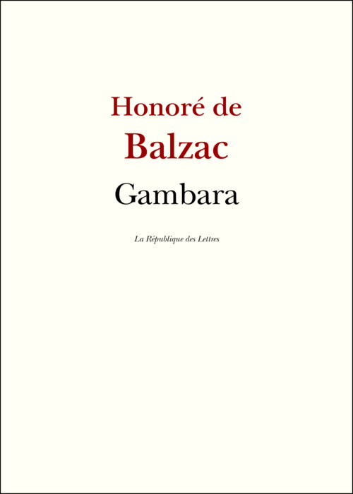 Couverture ebook de Gambara, de Honoré de Balzac
