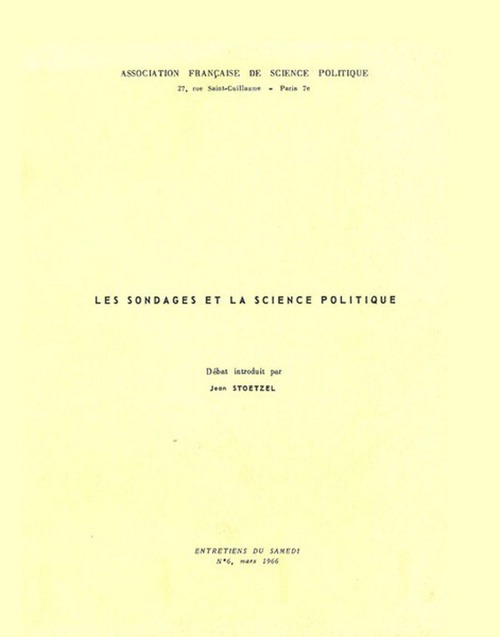 ebook cover of Les sondages et la science politique, by Jean Stoetzel