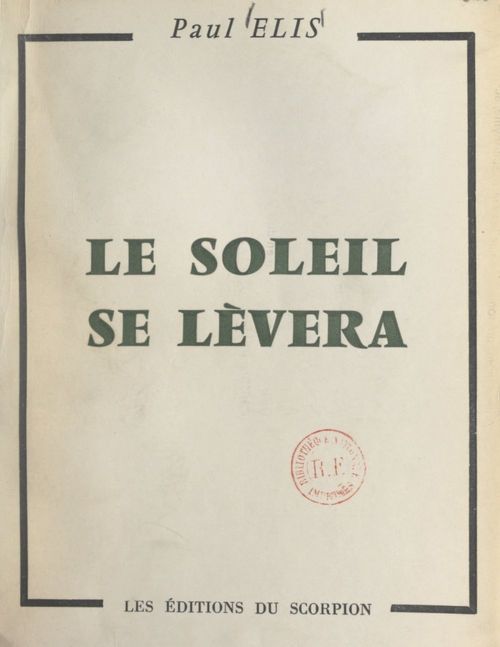 Couverture ebook de Le soleil se lèvera, de Paul Elis