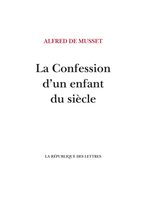 ebook cover of La Confession d'un enfant du siècle, by Alfred de Musset