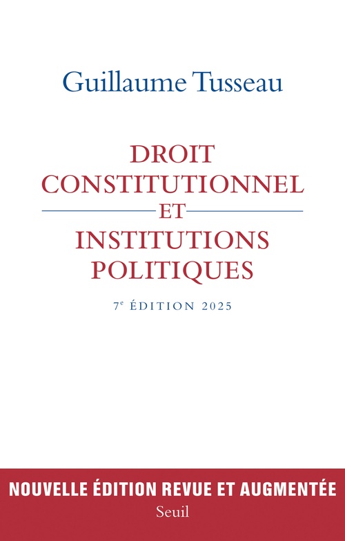 Couverture ebook de Droit constitutionnel et institutions politiques, de Guillaume Tusseau