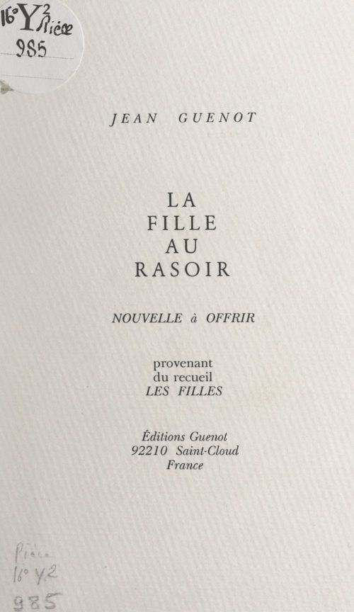 Couverture ebook de La fille au rasoir, de Jean Guénot