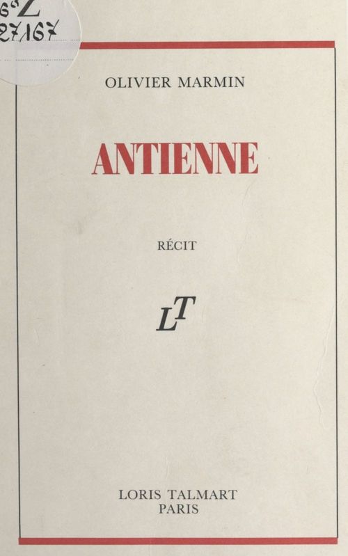 Couverture ebook de Antienne, de Olivier Marmin