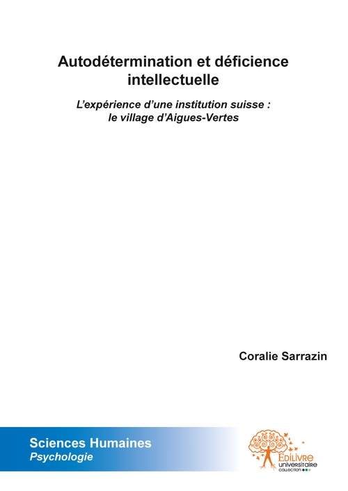 Couverture ebook de Autodétermination et déficience intellectuelle, de Coralie Sarrazin