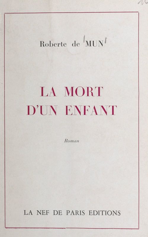 ebook cover of La mort d'un enfant, by Roberte De Mun