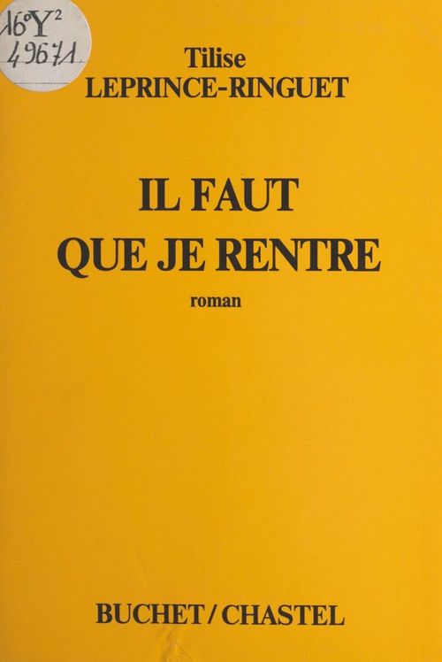 ebook cover of Il faut que je rentre, by Tilise Leprince-Ringuet