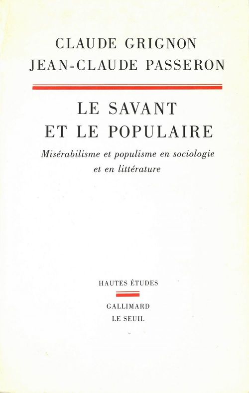 ebook cover of Le Savant et le populaire, by Claude Grignon, Jean-Claude Passeron